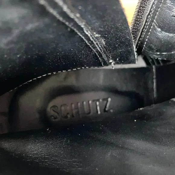 SALE! SCHUTZ Women's Size 9.5 Studded Leather Boots Side Zipper Entry EU Size 41 - Picture 10 of 11